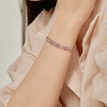 [Sparkling Aurora]Dainty Radiant Emerald Cut Daily Bracelet