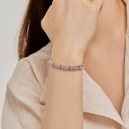 [Sparkling Aurora]Dainty Radiant Emerald Cut Daily Bracelet