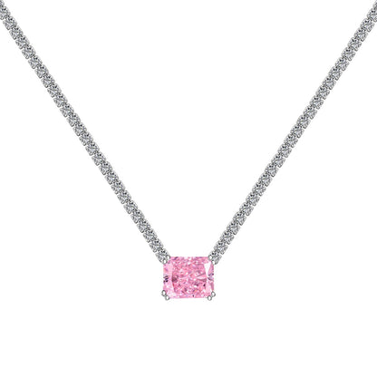 [Sparkling Aurora]4.0 Carat Elegant Radiant Cut Necklace