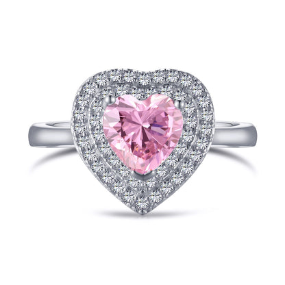 [Sparkling Aurora]Delicate Ebullient Heart Shape Wedding Ring