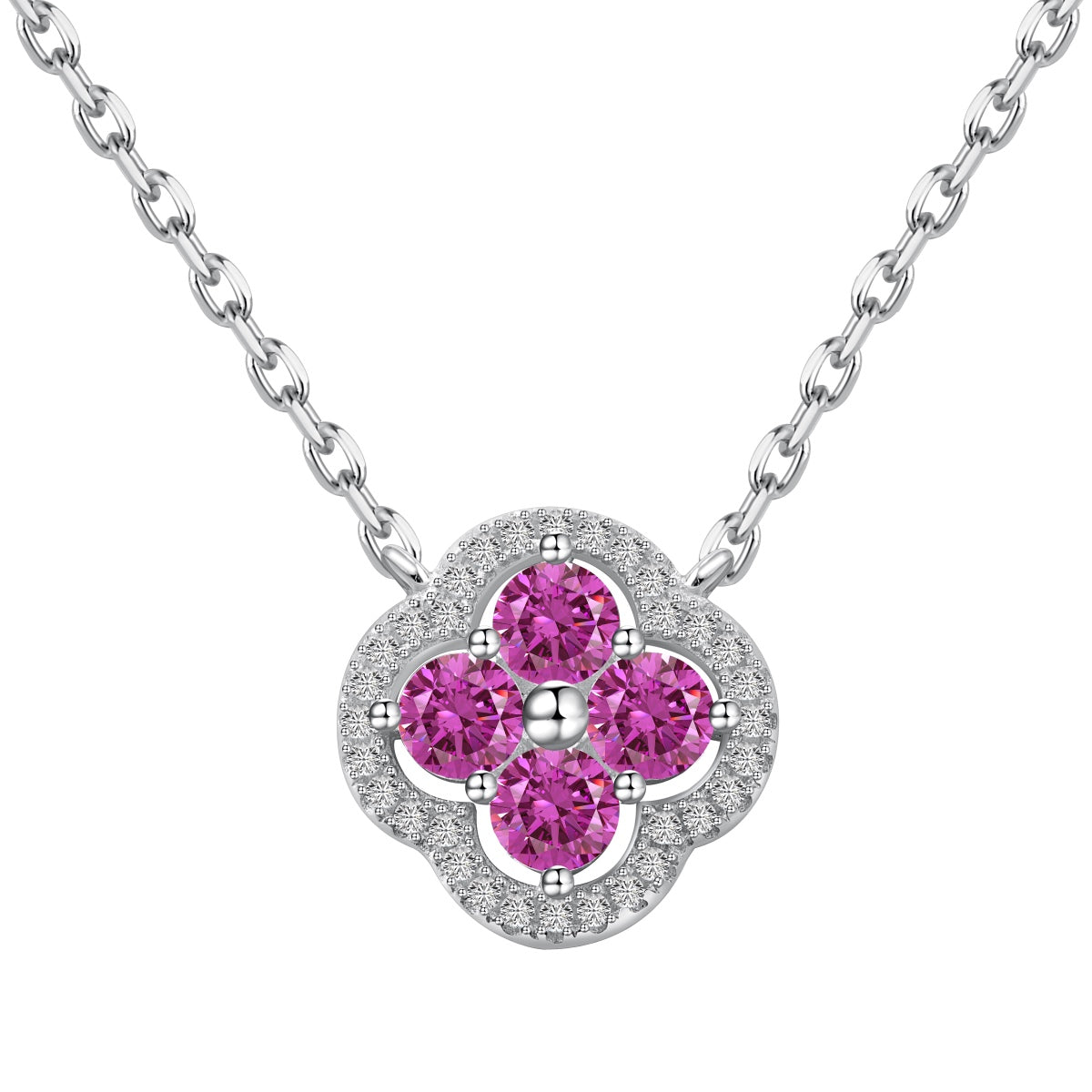 [Sparkling Aurora]Exquisite Necklace With Four-Leaf Clover Flower Design